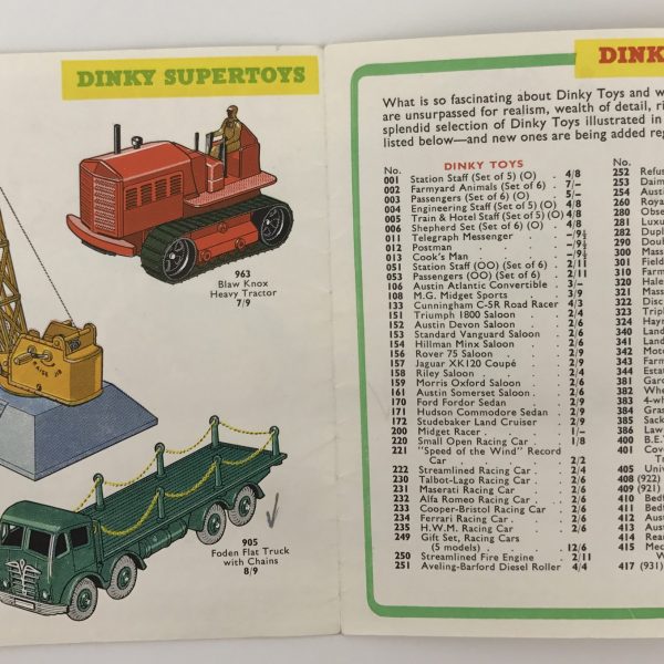 Dinky Toys Leaflet & Price List May 1955 Toy Hunter UK Retro