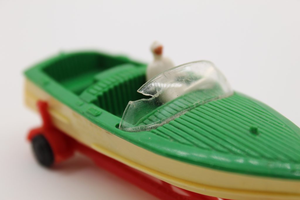 Vintage Blue Box Plastic Toy Series "Car and Boat Trailer Set" No. 7458A Toy Hunter UK Retro