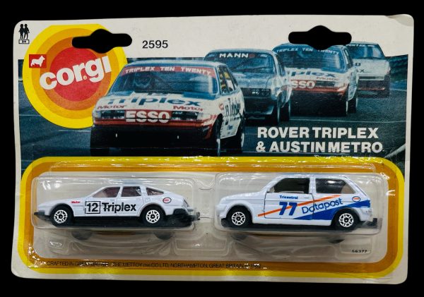 Vintage Corgi Junior Twin Pack "Rover Triplex and Austin Metro" #2595