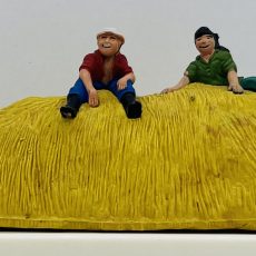 Vintage Corgi "Figures on Hay. Boy & Girl" from Gift Set 4 Country Farm Set