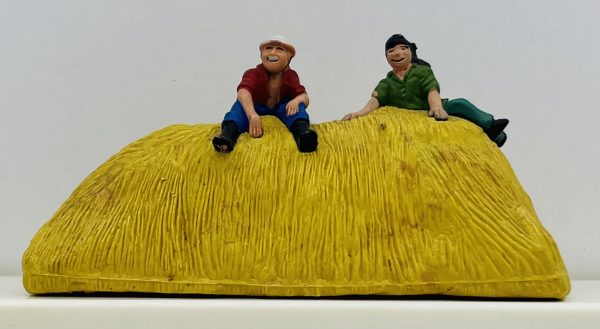 Vintage Corgi "Figures on Hay. Boy & Girl" from Gift Set 4 Country Farm Set
